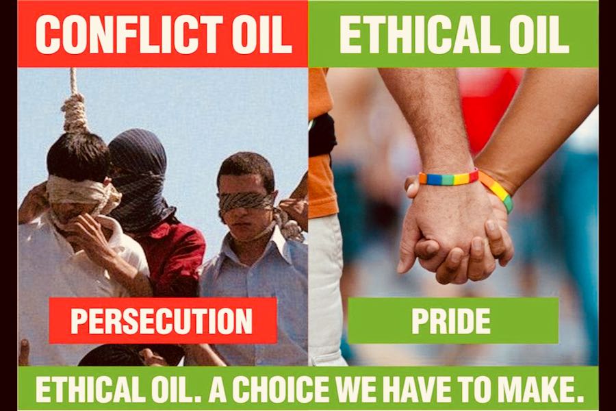 immagine gayfriendly della campagna ethical oil