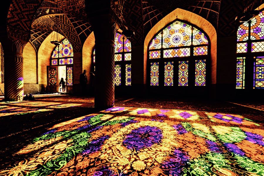 interno della moschea di Nasir ol Molk in Iran