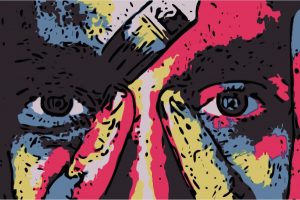volto colori triste mentale