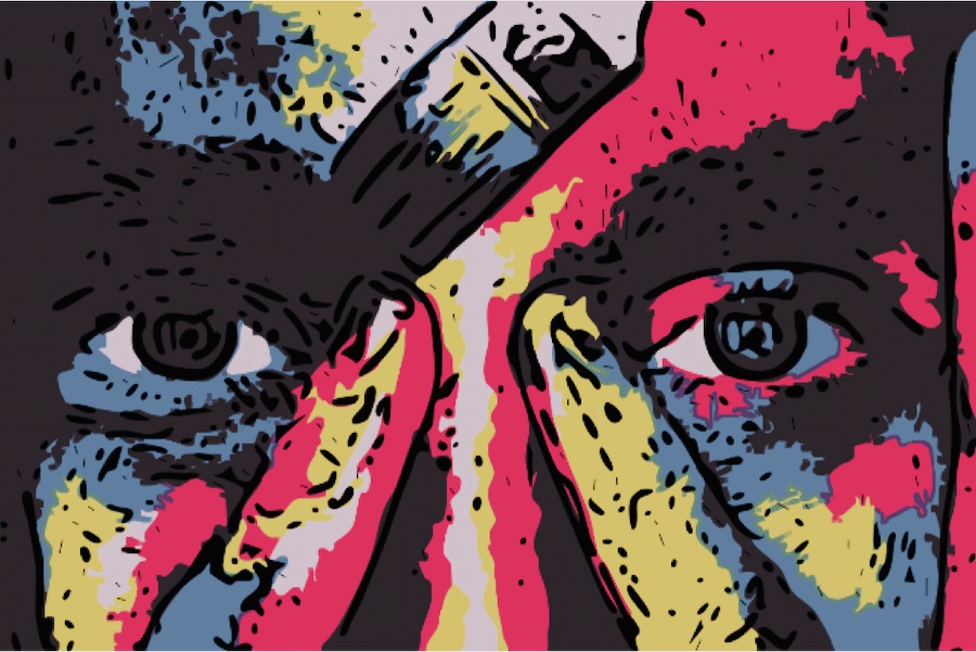 volto colori triste mentale
