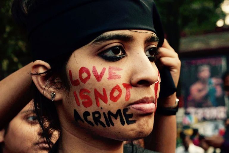 Manifestazione contro il reato di omosessualità