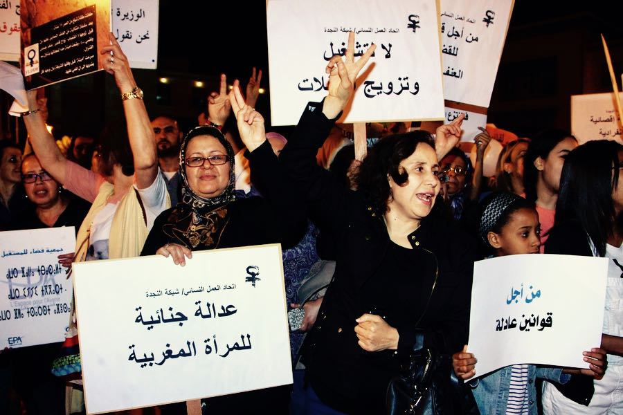 femministe marocchine protestano in piazza