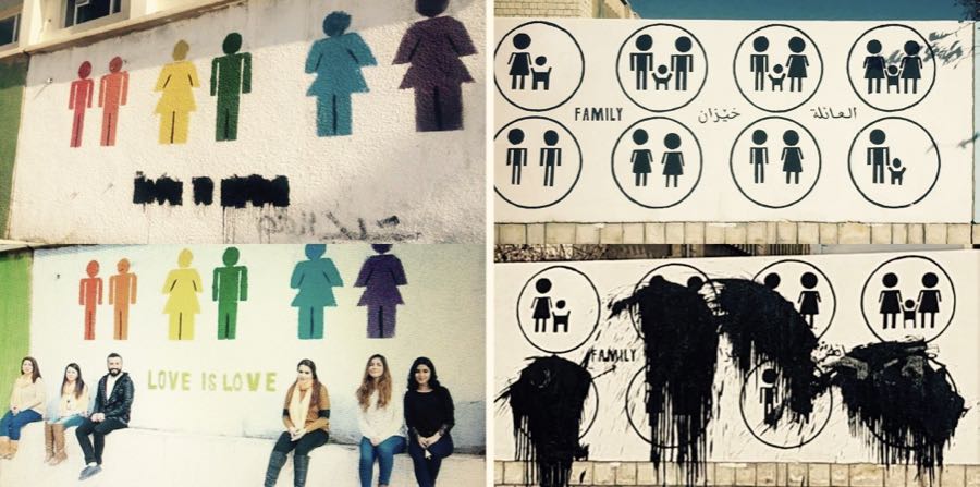 murales contro l'omofobia sfregiati in Kurdistan