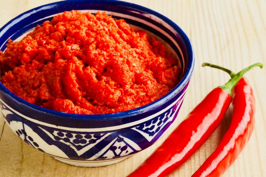 harissa salsa nordafricana con peperoncino