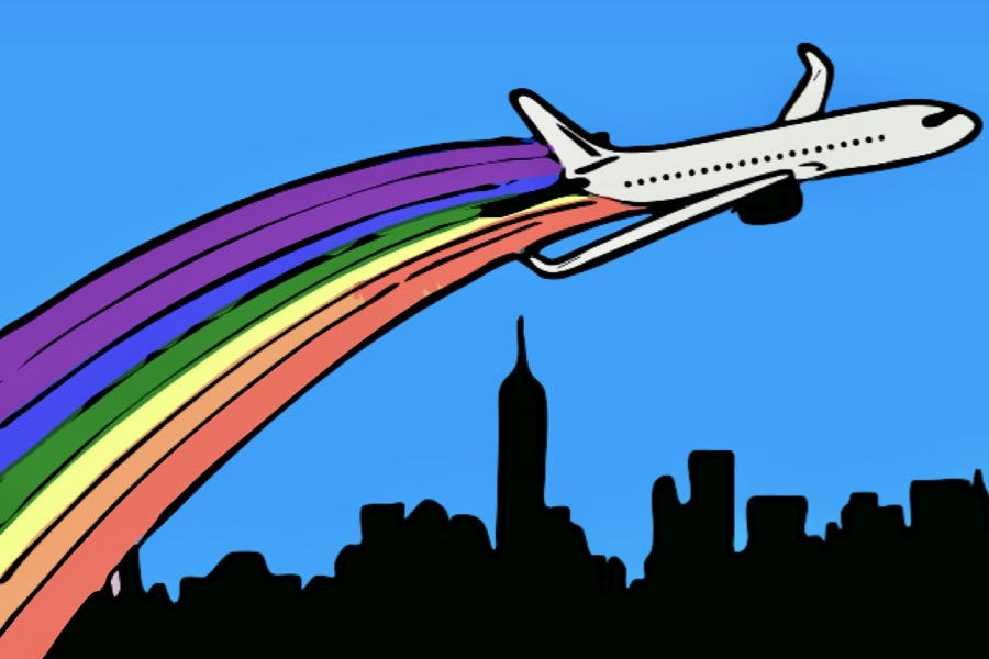aereo arcobaleno new york
