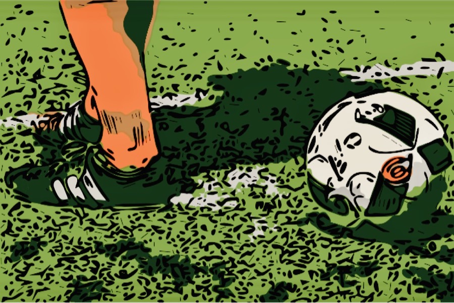 calcio pallone calzettoni arancioni