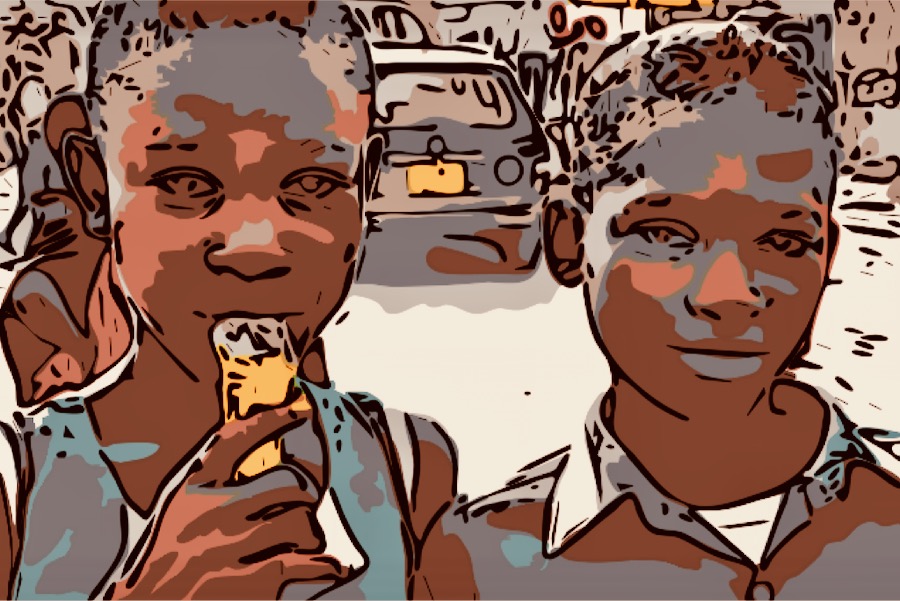 bambini ghana strada ghiacciolo