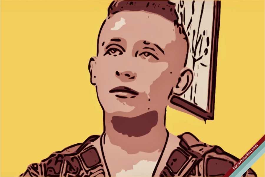uomo bianco ciuffo triste