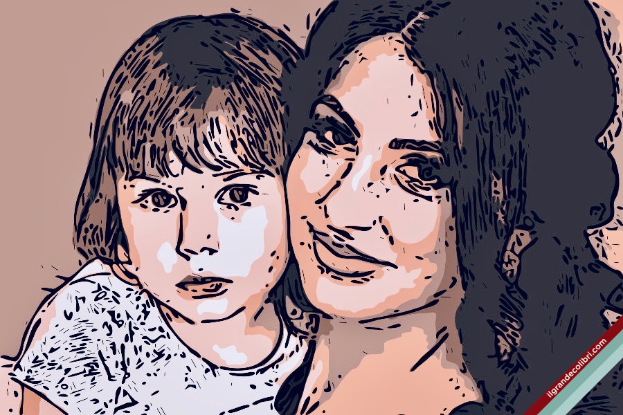 madre bianca figlio braccio