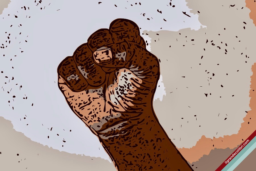 pugno chiuso nero protesta
