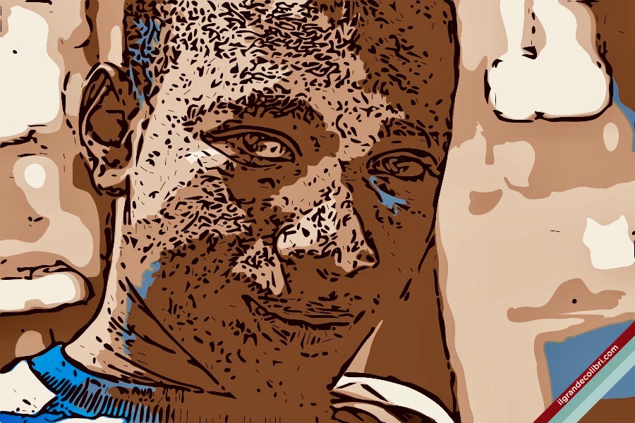 uomo nero sguardo dolce