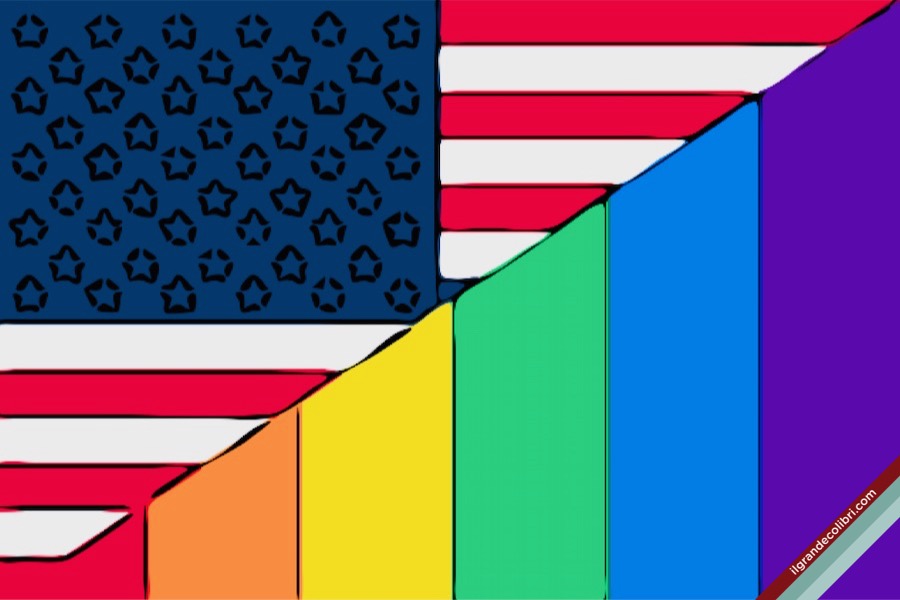 stati uniti bandiera lgbt rainbow