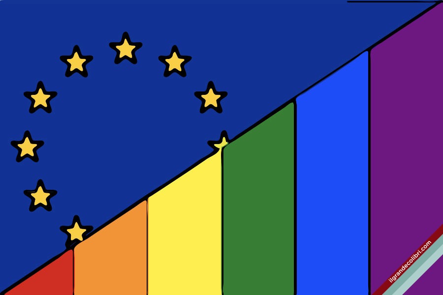 ue bandiera lgbt rainbow