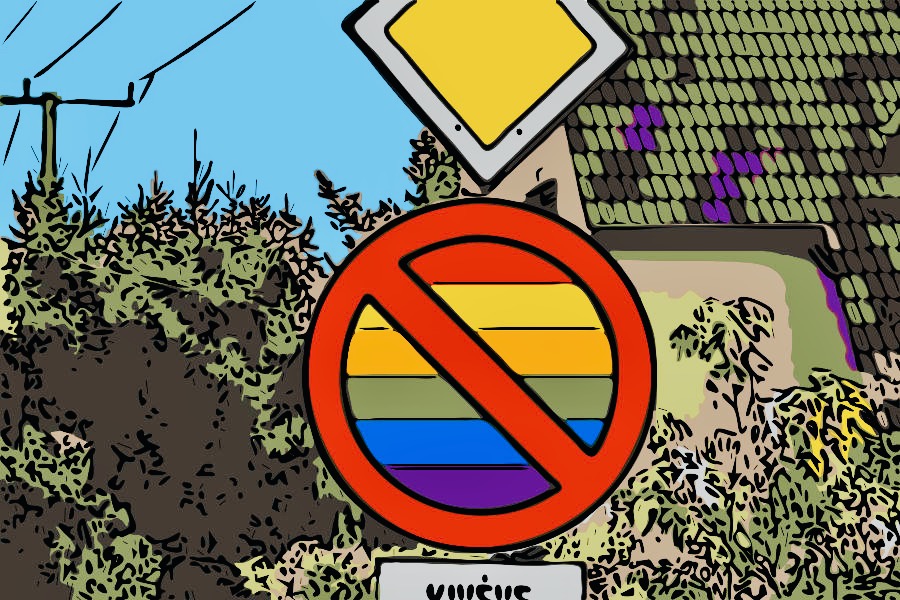 cartello stradale vietato lgbt