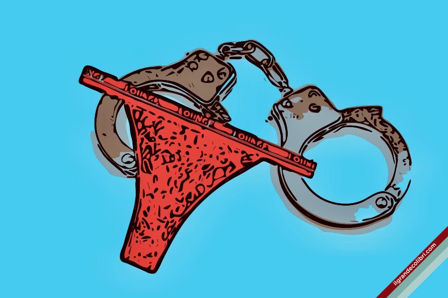 manette tanga rosso sexy