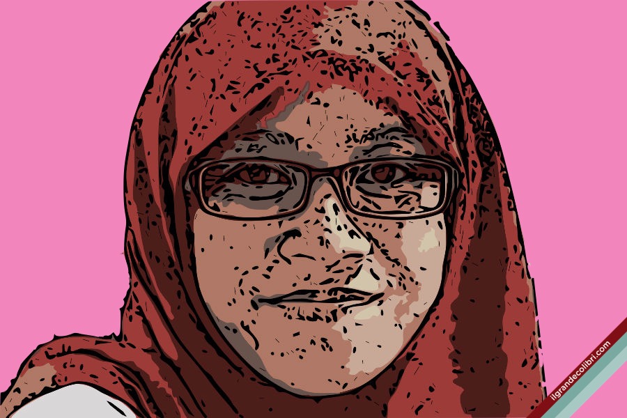 donna araba musulmana occhiali