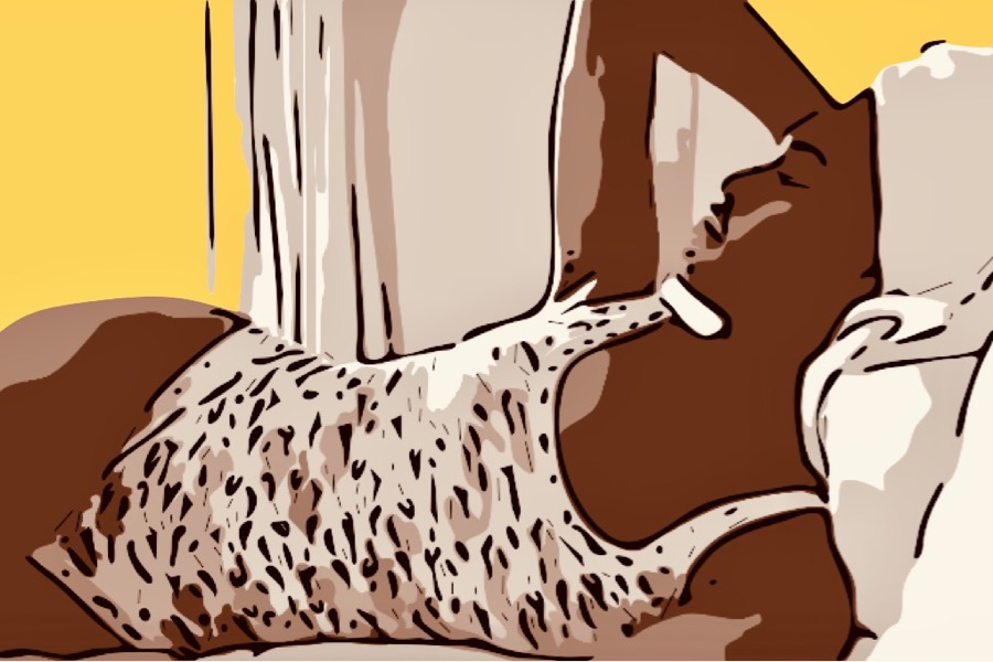 donna nera letto sexy