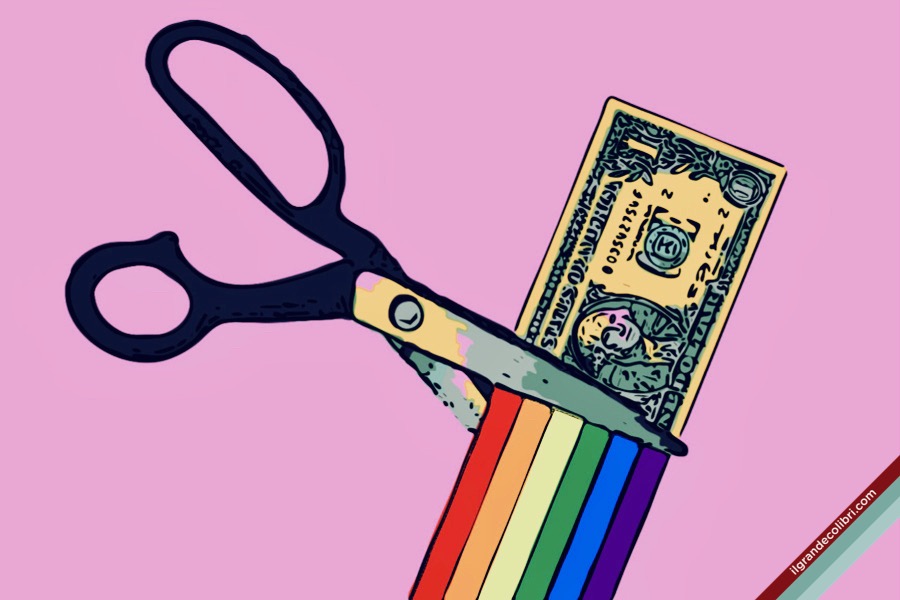 forbice bandiera arcobaleno dollaro