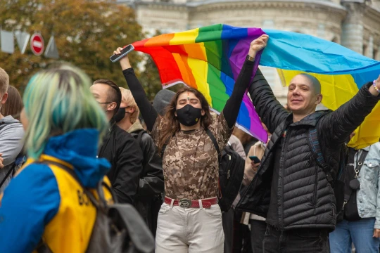 La marcia annuale del Kyiv Pride è passata da un raduno di meno di 100 persone a una marcia di migliaia, foto: Getty